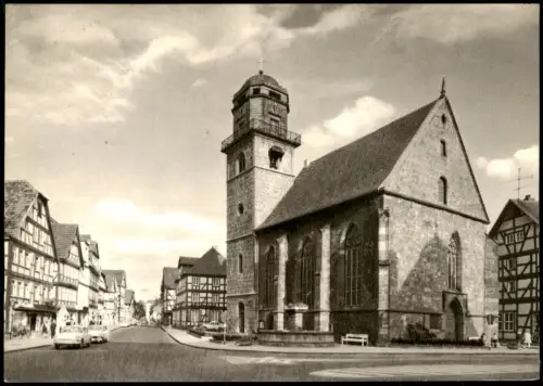 Rotenburg a. d. Fulda Jacobikirche mit Blick in die Breitenstraße 1971