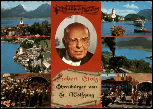 St. Wolfgang  Salzkammergut Mehrbild-AK  Robert Stolz Meister  Ehrenbürger 1971