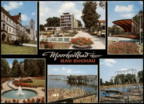 Bad Buchau Mehrbildkarte Ortsansichten u.a. Freibad Schwimmbad uvm. 1970