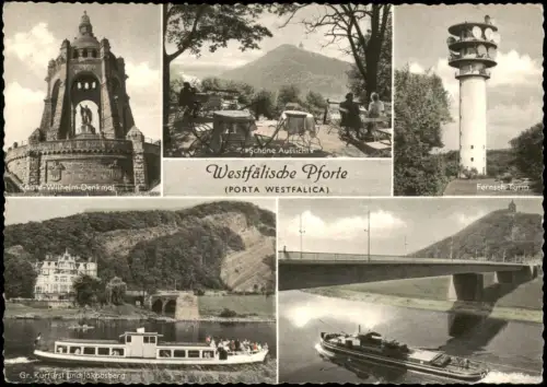Porta Westfalica Mehrbildkarte Westfälische Pforte (PORTA WESTFALICA) 1955