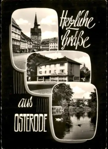 Osterode (Harz) Mehrbildkarte mit Gasthaus Zur Schweiz und Stadtansichten 1960