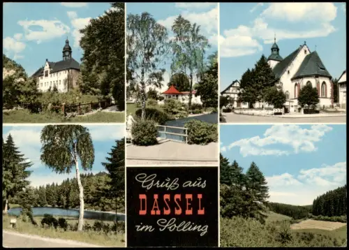 Dassel Mehrbildansicht Dassel im Solling mit Schloss und Kirche 1972