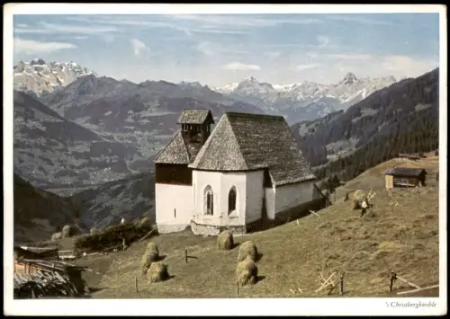 Ansichtskarte Kristberg-Silbertal Christbergkirchle mit Rätikongruppe 1955