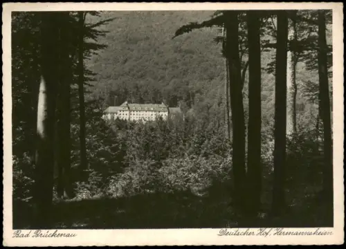 Ansichtskarte Bad Brückenau Deutscher Hof und Hermannsheim 1932