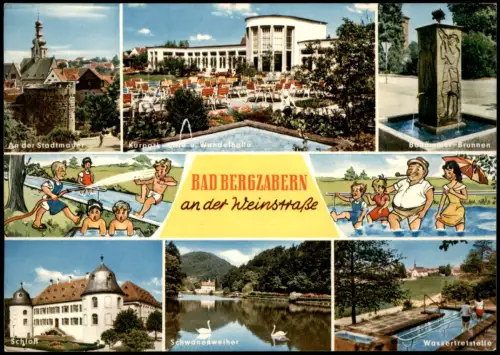 Bergzabern Mehrbildkarte Bad Bergzabern mit Schloss und Kurpark 1970