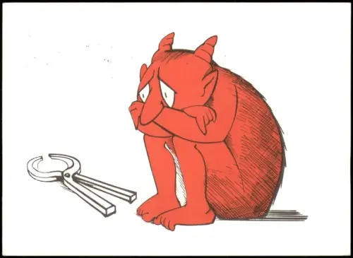 Ansichtskarte  Werbepostkarte frubienzym S - Halsteufel 1988