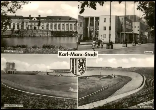 Chemnitz Mehrbildansicht Karl-Marx-Stadt: Stadion, Radrennbahn 1967