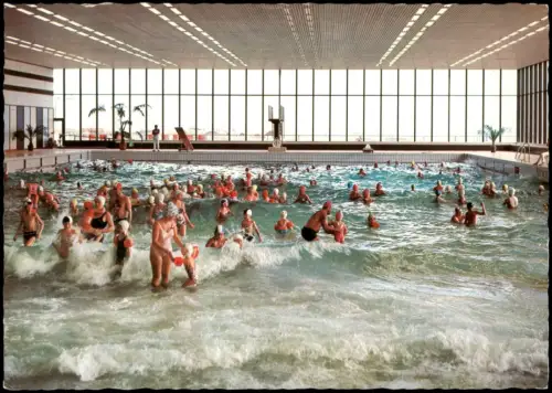 Ansichtskarte Borkum Meerwasser-Wellenschwimmbad 1989
