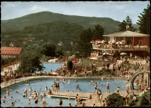 Ansichtskarte Bad Kissingen Terrassen-Schwimmbad 1959