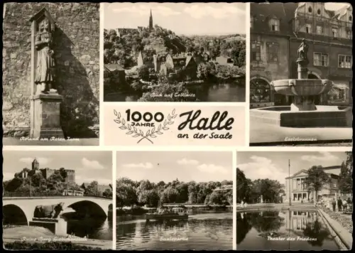 Giebichenstein-Halle (Saale) Mehrbildkarte 1000 Jahre Halle an der Saale 1961