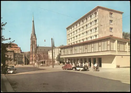 Ansichtskarte Chemnitz Blick zum Theaterplatz mit Petrikirche 1965