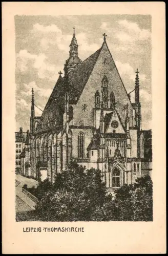 Ansichtskarte Leipzig Thomaskirche 1918