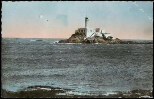 Postcard Arzew Leuchtturm auf Felseninsel 1950