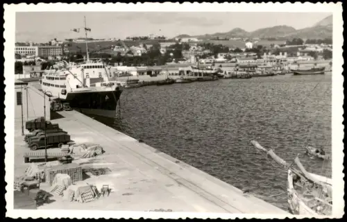 Postale Ceuta Handelshafen mit Fähre Virgen de Africa 1955