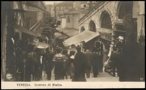 Cartolina Venedig Venezia Venedig - Inneres der Rialtobrücke 1905