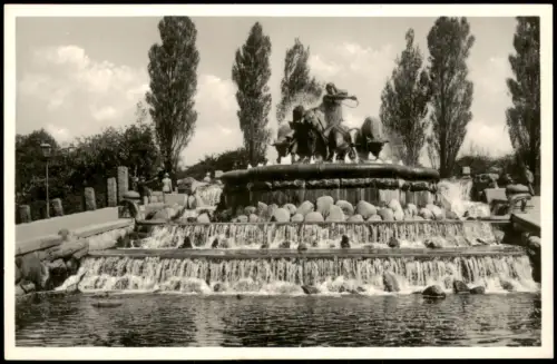 Postcard Kopenhagen København Gefion-Brunnen (Gefionspringvandet) 1955