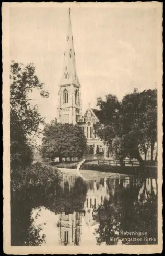 Postcard Kopenhagen København Engelske Kirke (St. Alban's Church) 1915