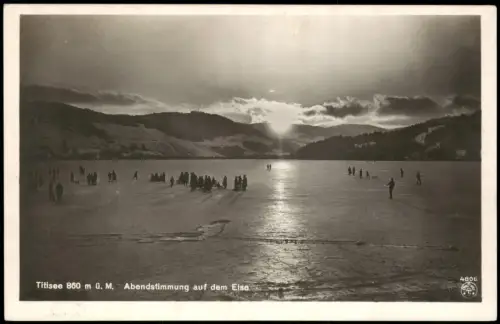 Ansichtskarte Titisee-Neustadt Abendstimmung auf dem Eise 1935