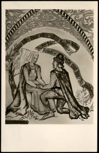 Dinkelsbühl Wandgemälde von Ernst Unbehauen im Deutschen Haus 1940