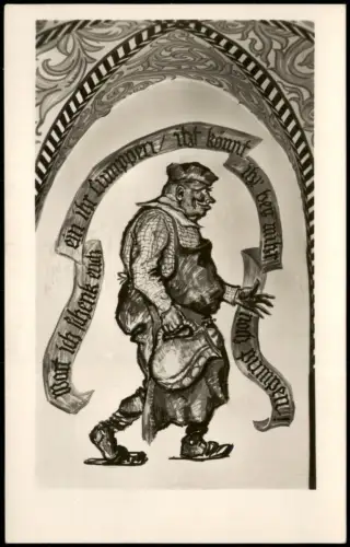 Ansichtskarte Dinkelsbühl Deutsches Haus - Wandgemälde Ernst Unbehauen 1930