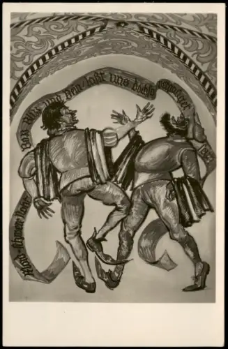 Ansichtskarte Dinkelsbühl Deutsches Haus Wandgemälde 1930