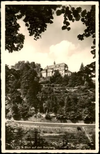 Monschau/Eifel Montjoie Blick auf den Burgberg mit Burg Monschau 1953