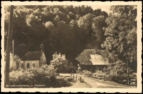 Ansichtskarte Hirschsprung-Breitnau Schwarzwaldhaus mit Kapelle 1927
