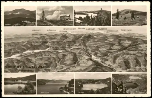 .Baden-Württemberg Schwarzwald  Mehrbild-AK u.a. Relief-Ansicht 1940