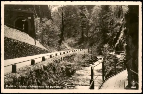 Ansichtskarte Hirschsprung-Breitnau Partie im Höllental mit Jägerpfad 1935