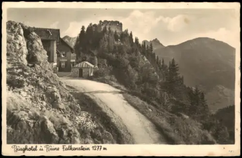 Ansichtskarte Aggenstein Burghotel und Ruine Falkenstein mit Bergblick 1944