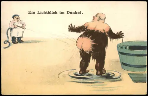 Ansichtskarte  Ein Lichtblick im Dunkel - Humor Scherz Moorbad 1910
