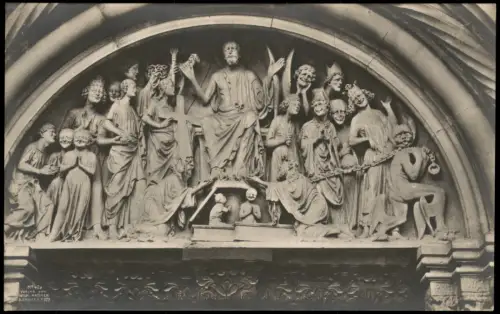 Ansichtskarte Bamberg Fürstenportal - Das letzte Gericht 1922