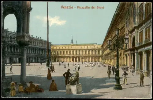 Cartolina Venedig Venezia Venezia Piazzetta dei Leoni 1910