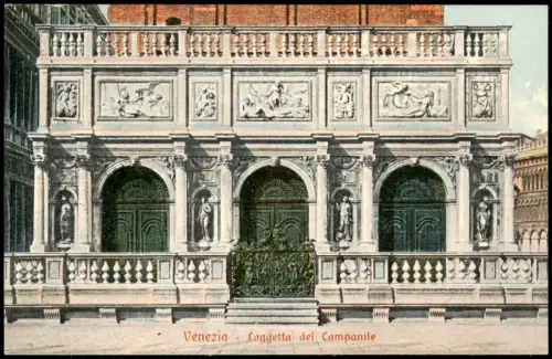 Cartolina Venedig Venezia Loggetta del Campanile 1910