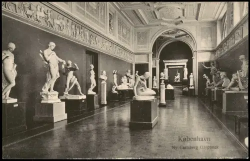Kopenhagen København Innenansicht der Skulpturensammlung in der Glyptothek 1910