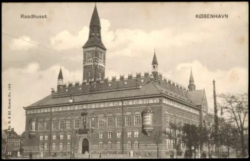 Postcard Kopenhagen København Das Rathaus (Raadhuset) 1910