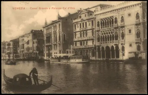Cartolina Venedig Venezia Canal Grande mit Palazzo Ca' d'Oro 1922