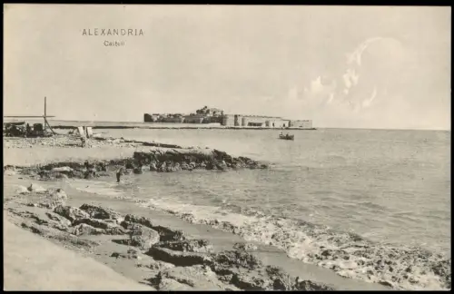 Alexandrien الإسكندرية‎, al-Iskandariyya Castell am Meer, Küsten-Abschnitt 1910