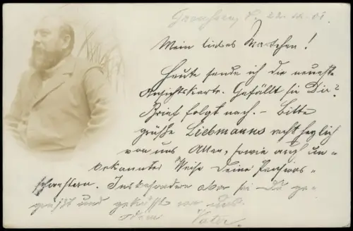 Foto  Porträt eines Mannes mit Vollbart Greußen 1908 Privatfoto