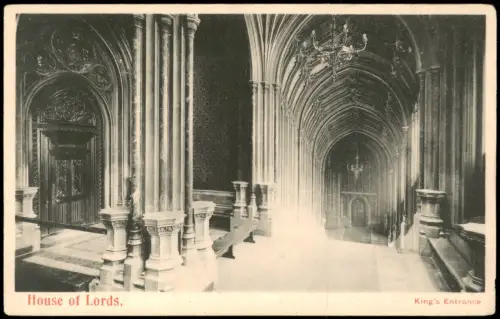Postcard City of Westminster-London House of Lords, King's Entrance 1905