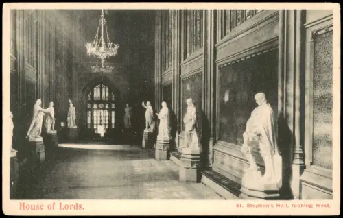 City of Westminster-London St. Stephen's Hall im House of Lords 1905