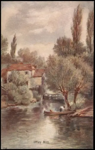 Postcard Iffley-Oxford Wassermühle Iffley Mill am Flussufer 1910