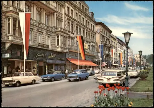 Ansichtskarte Wiesbaden Wilhelmstraße Geschäfte Auto 1971