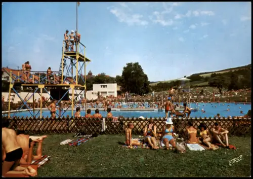 Ansichtskarte Sankt Wendel St. Wendel Freibad Schwimmbad - Sprungturm 1978