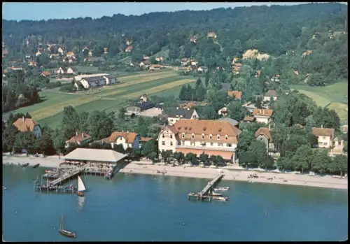 Herrsching am Ammersee Luftbild mit Hotel Steinberger Restaurant u. Café 1961
