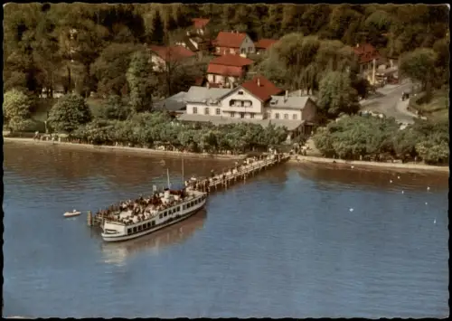 Herrsching am Ammersee Luftbild mit Hotel Seehof mit Dampfersteg 1968