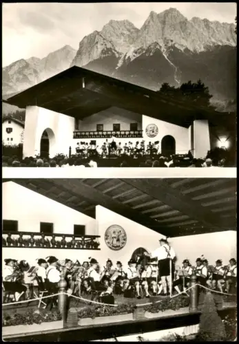 Grainau Kurkonzert im Musikpavillon Musikanten Musik-Gruppe 1960