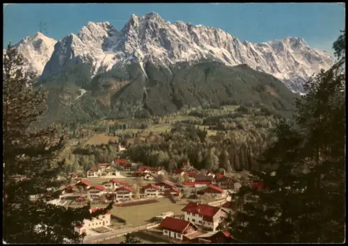 Ansichtskarte Grainau Ortsansicht Alpen Panorama Berge 1970
