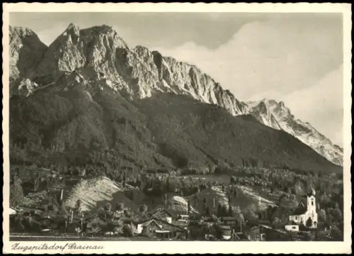 Ansichtskarte Grainau Ortsansicht Zugspitzdorf Alpen Berg-Panorama 1939