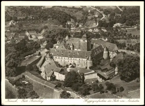 Ansichtskarte Kronach Feste Rosenberg Flugzeugaufnahme Luftaufnahme 1940